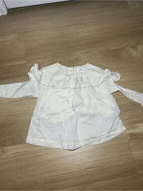 Gymboree Cream Ruffle Yoke Long-Sleeve Top